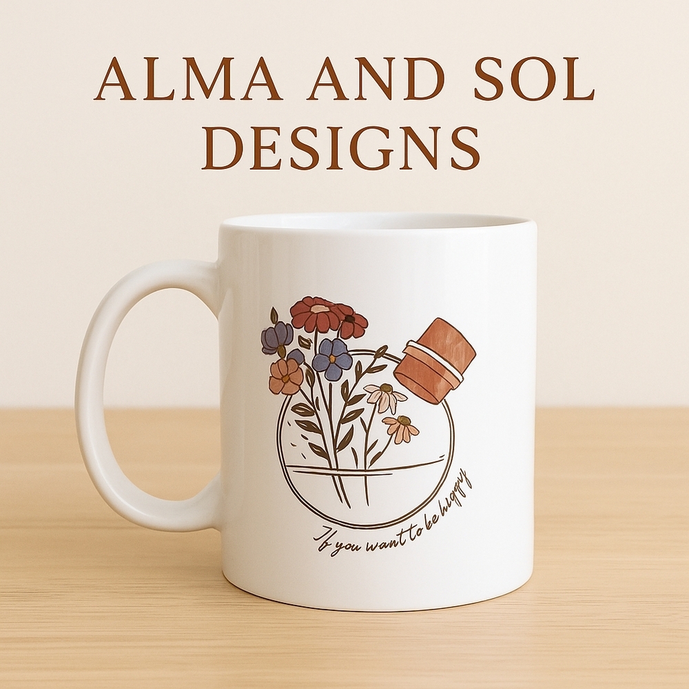 Floral Design Ceramic Mug
